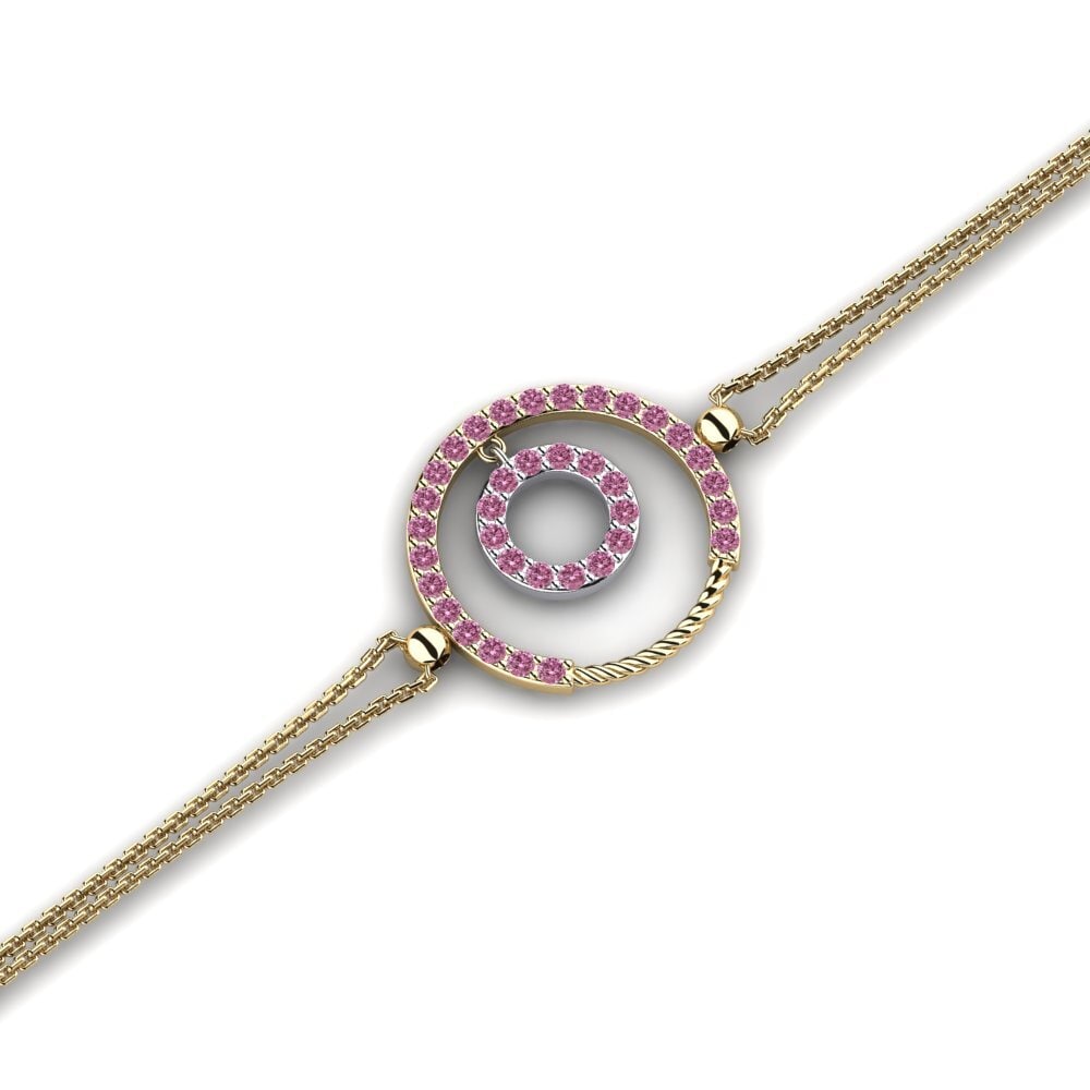 9ct Yellow & White Gold Rhodolite Garnet Women's Bracelet Arlin