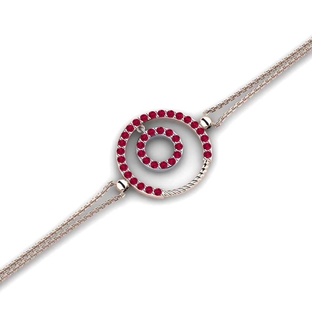 9ct Rose & White Gold Ruby Women's Bracelet Arlin