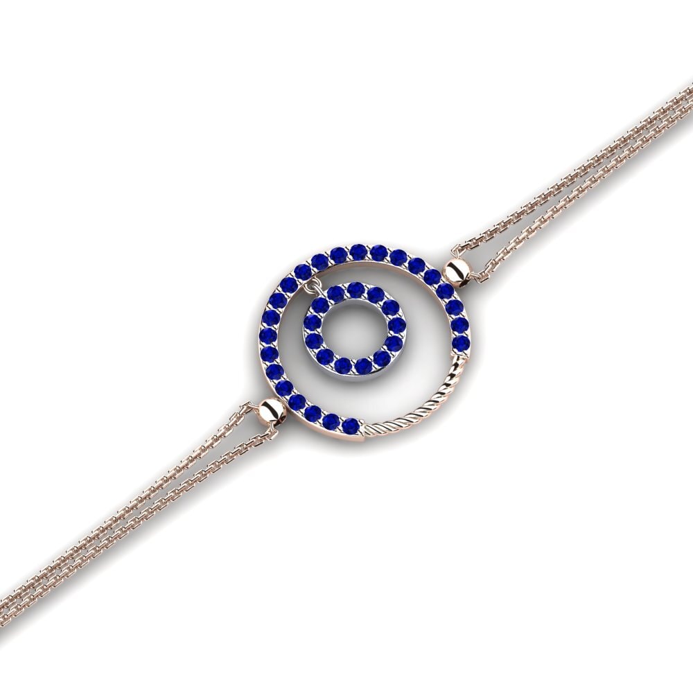9ct Rose & White Gold Sapphire Women's Bracelet Arlin