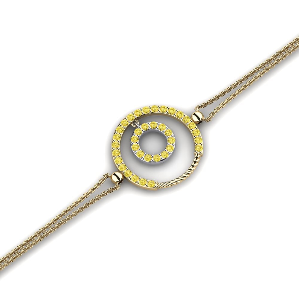 9ct Yellow & White Gold Yellow Sapphire Women's Bracelet Arlin