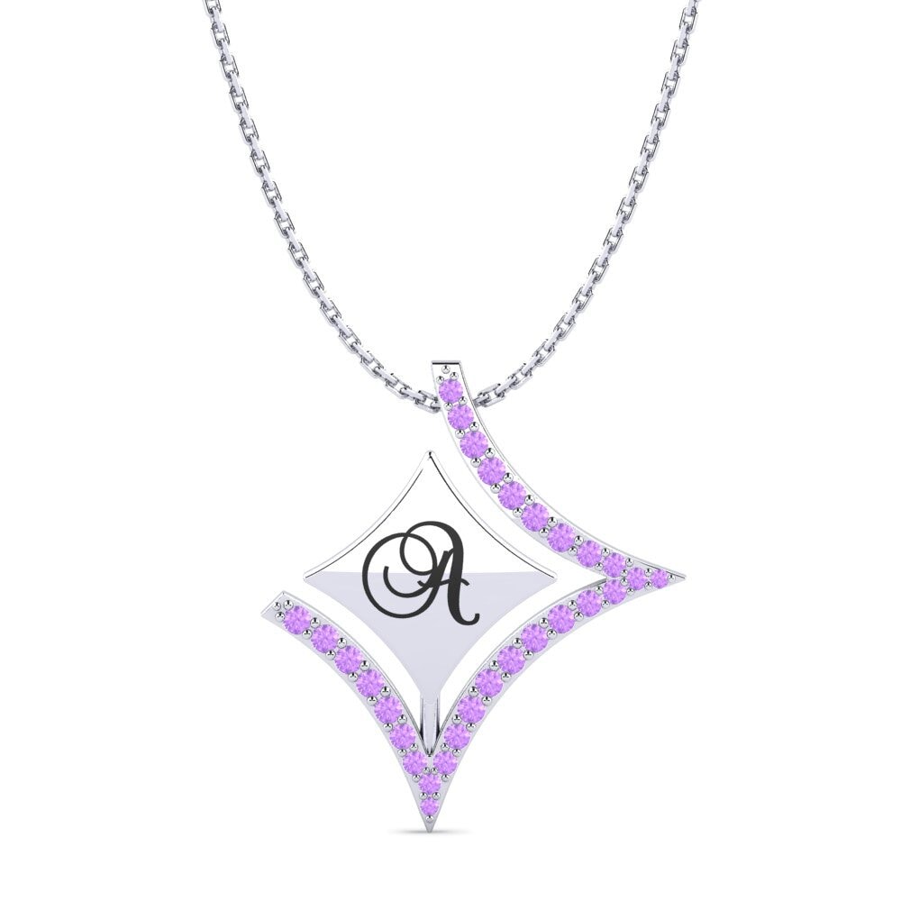 Weiß-Silber Amethyst Damen anhänger Armandina