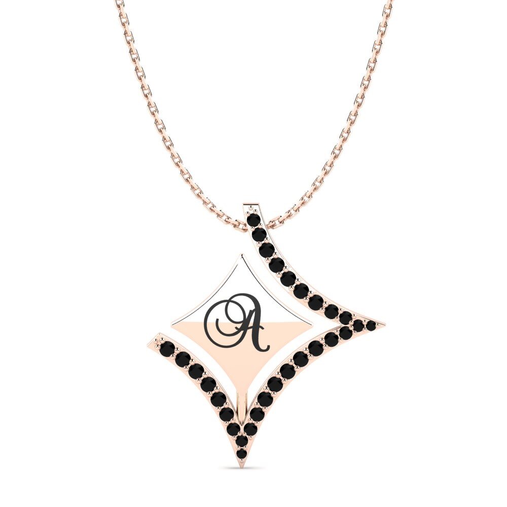 Rotgold 585 Schwarzer Onyx Damen anhänger Armandina