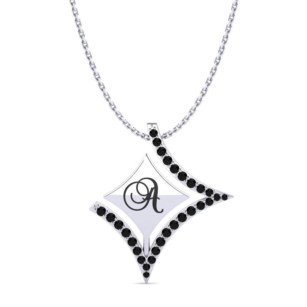 Weiß-Silber Schwarzer Diamant Damen anhänger Armandina