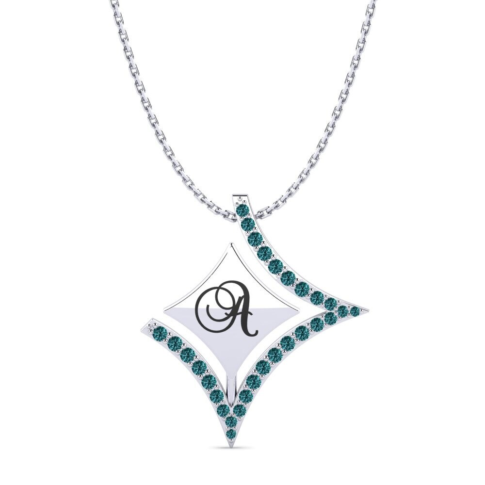 Weiß-Silber Blauer Diamant Damen anhänger Armandina
