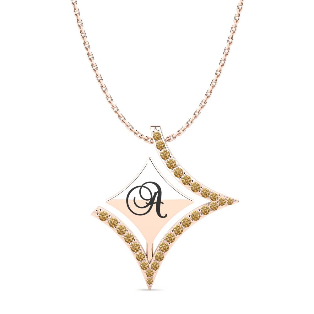 Rotgold 585 Brauner Diamant Damen anhänger Armandina