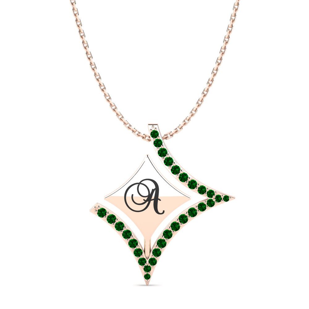 Rotgold 585 Grüner Zirkonia Damen anhänger Armandina