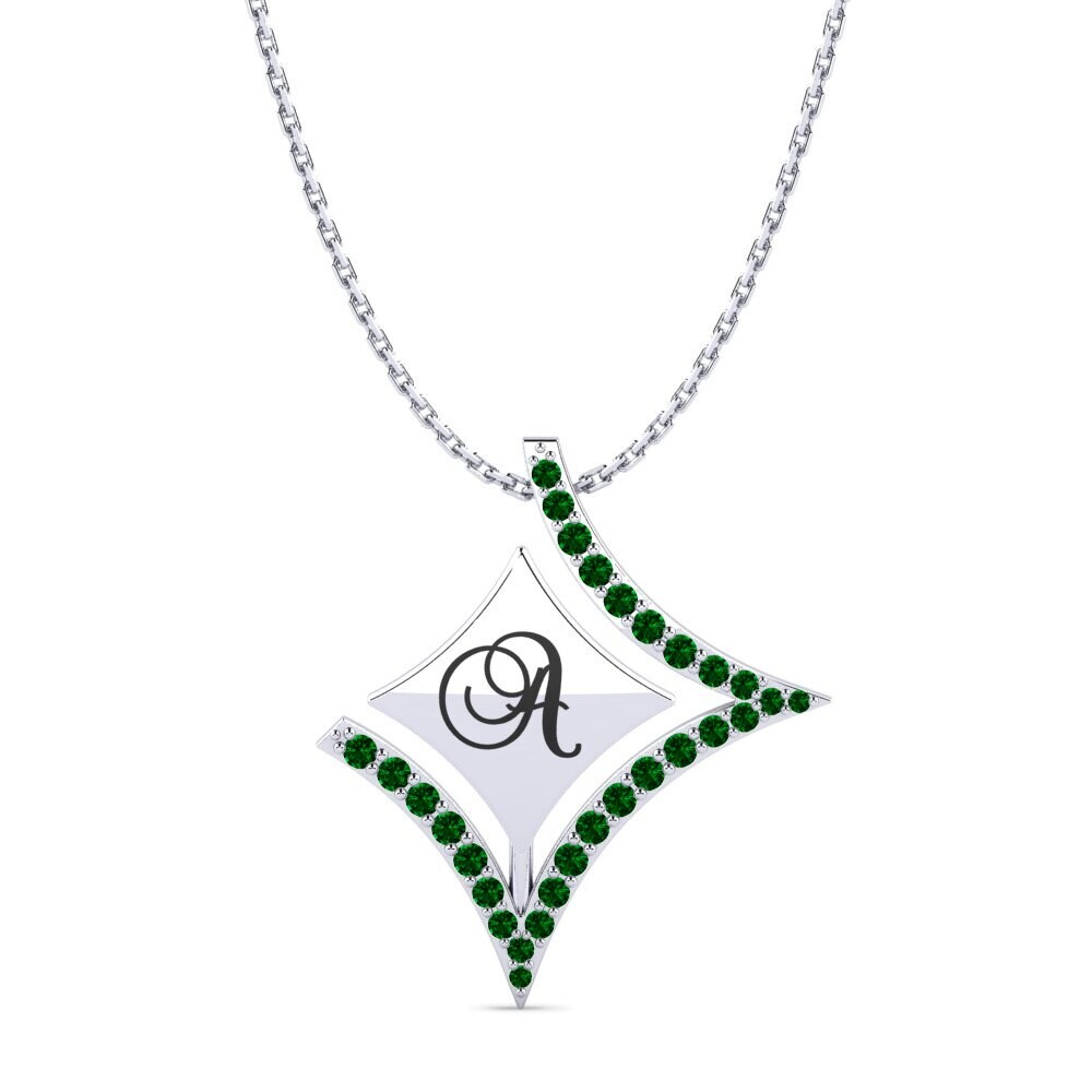 Plata 925 Circonita Verde Colgante de Mujer Armandina