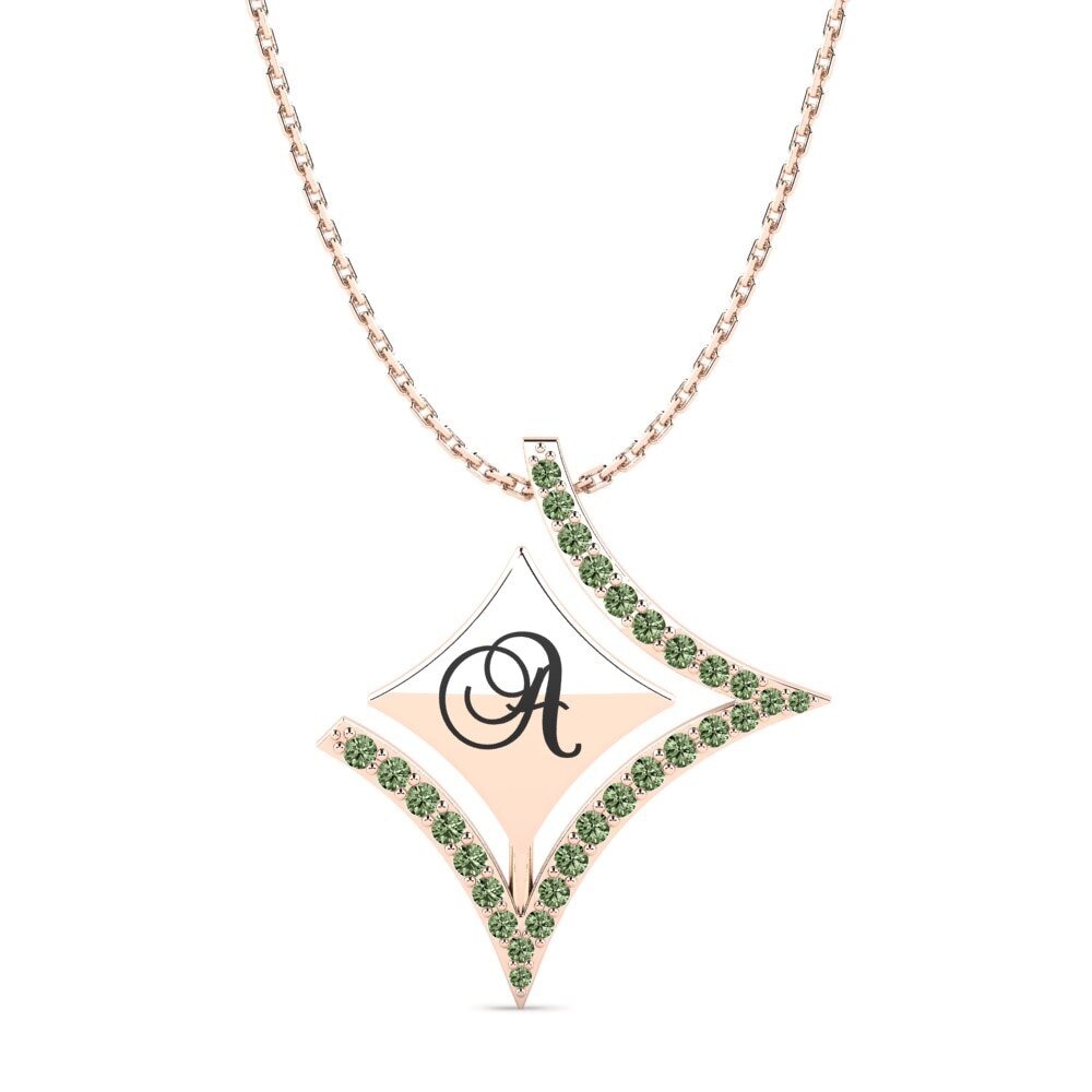 Rotgold 585 Grüner Diamant Damen anhänger Armandina