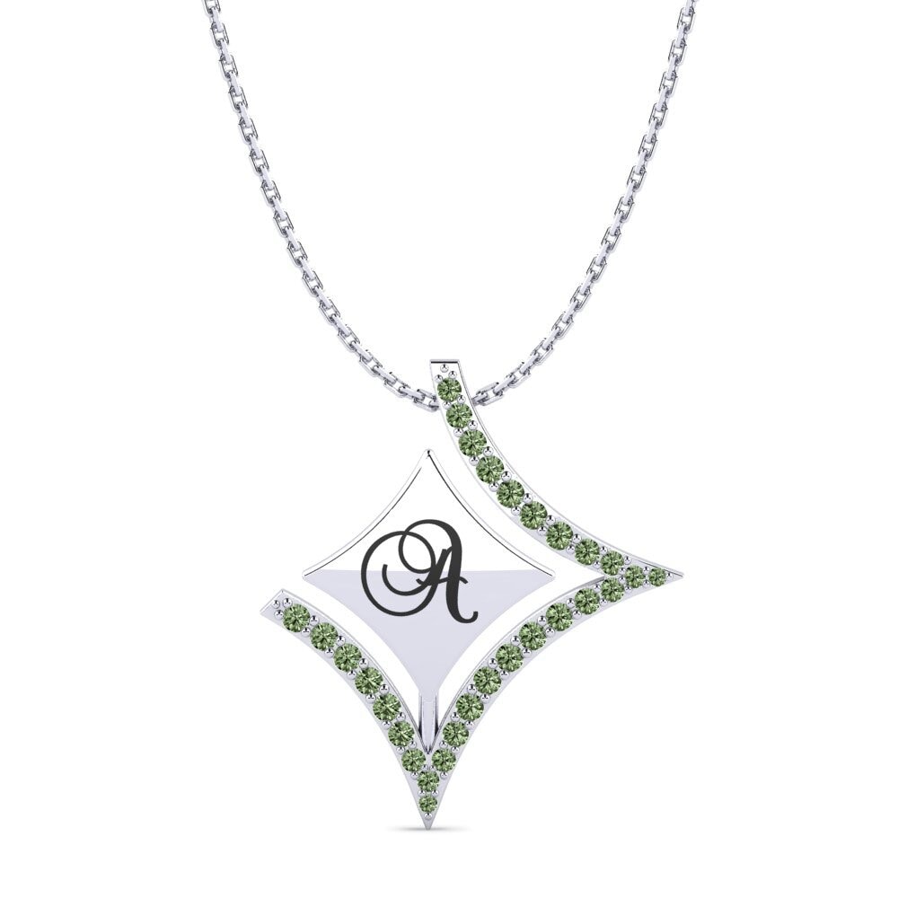 Weiß-Silber Grüner Diamant Damen anhänger Armandina