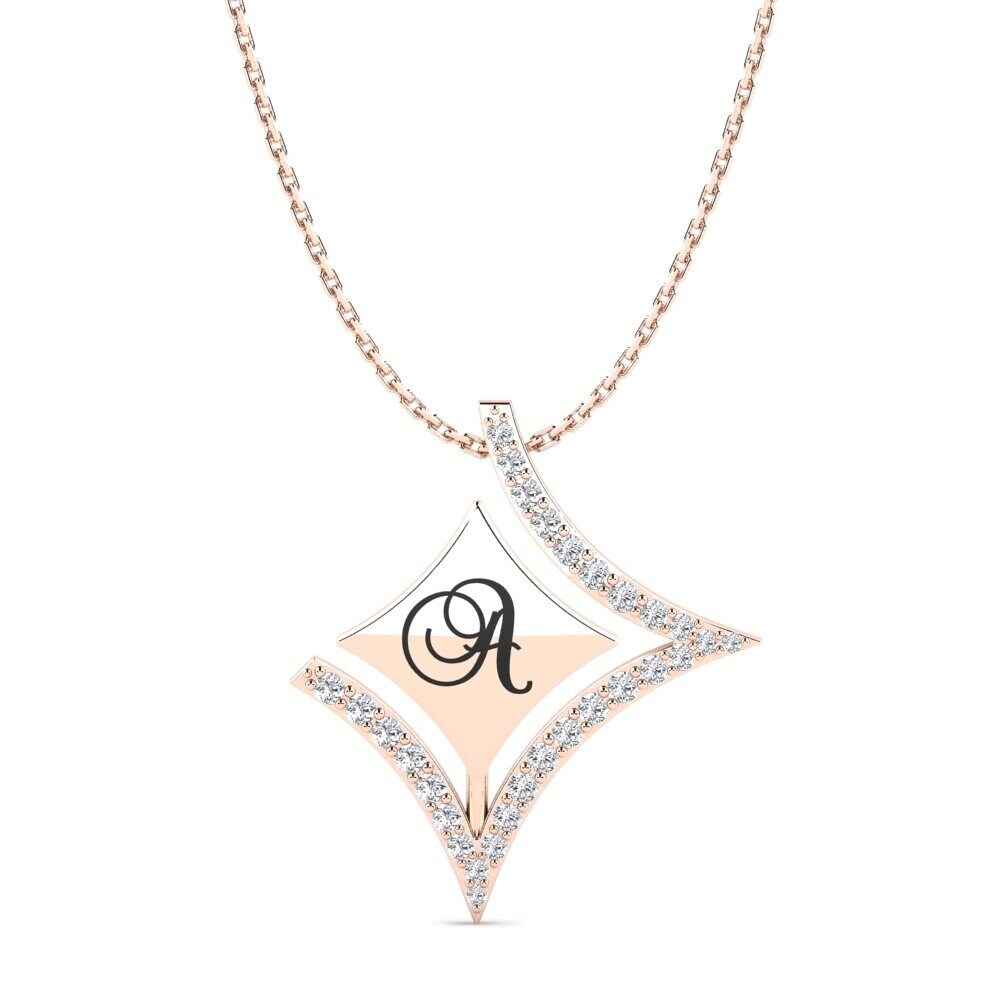Rotgold 585 Labor-gezüchteter Diamant Damen anhänger Armandina