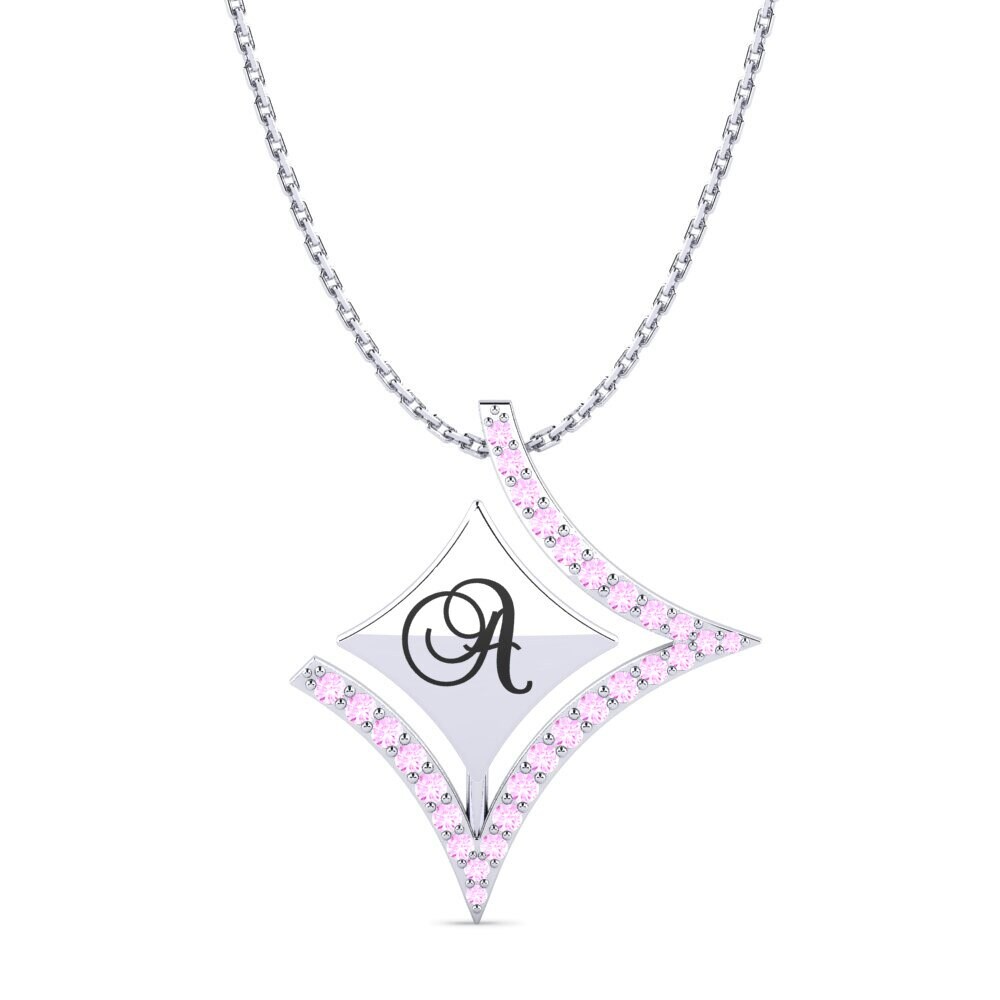 Weiß-Silber Rosa Saphir Damen anhänger Armandina