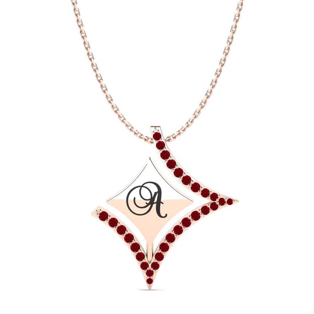 Rotgold 585 Roter Zirkonia Damen anhänger Armandina