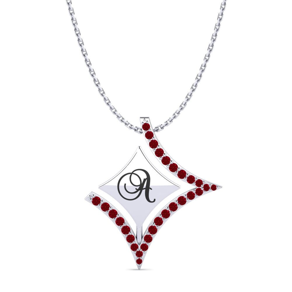 Weiß-Silber Roter Zirkonia Damen anhänger Armandina