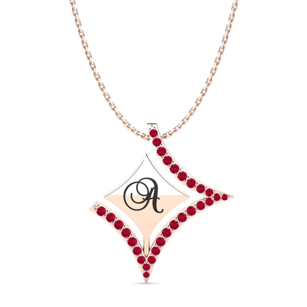 Rotgold 585 Rubin Damen anhänger Armandina