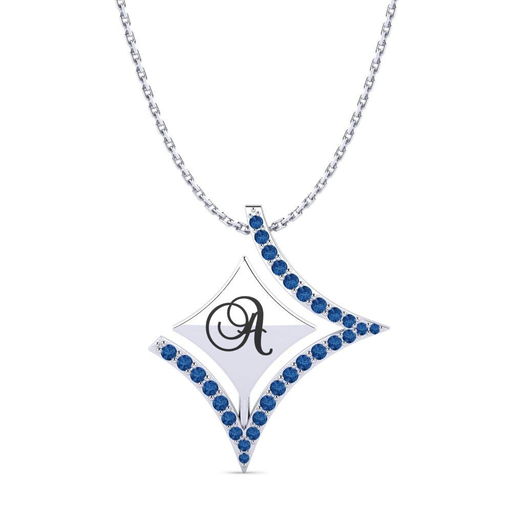 Weiß-Silber Dunkelblauer Zirkonia Damen anhänger Armandina