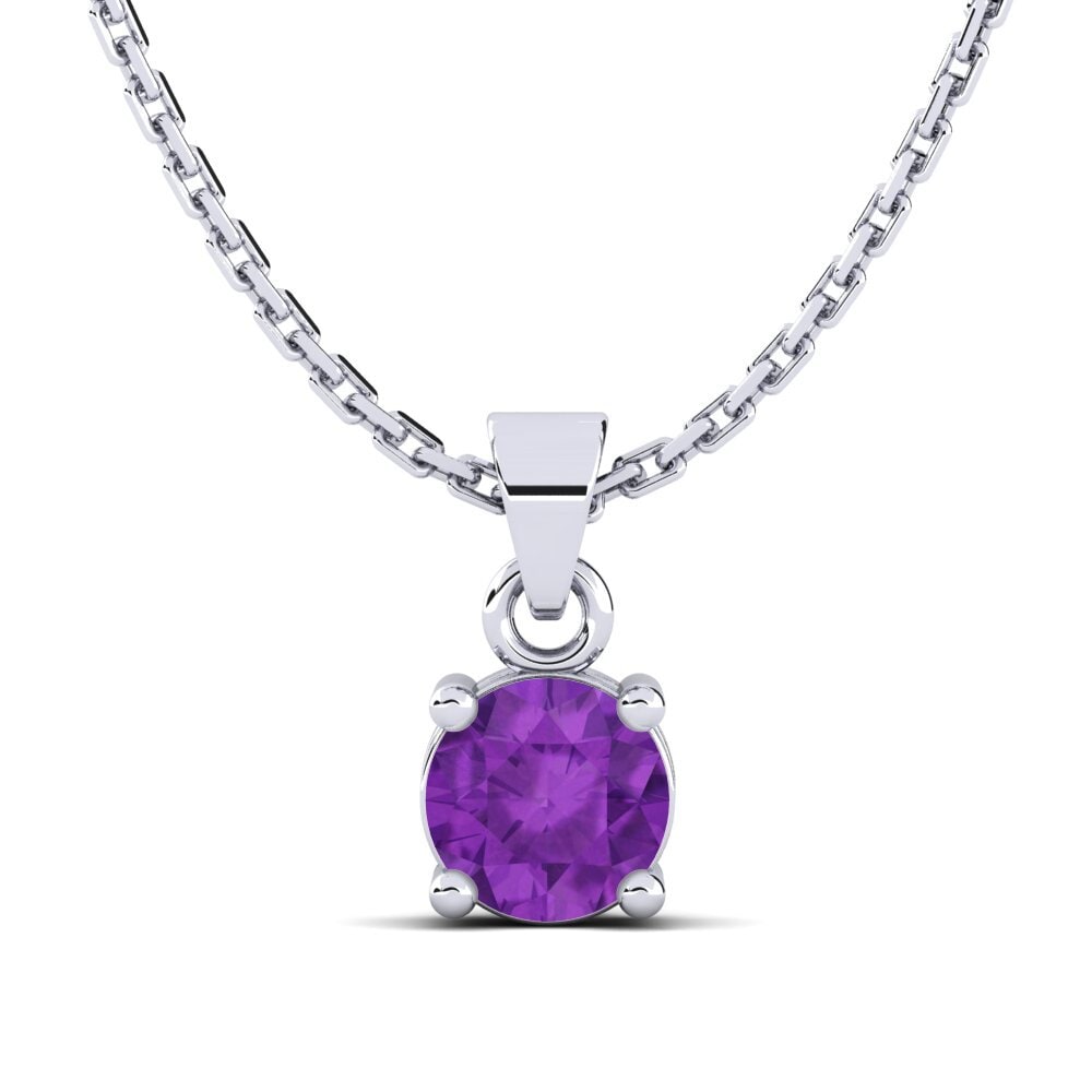 925 Prata de lei Ametista Pingente Feminino Armelda