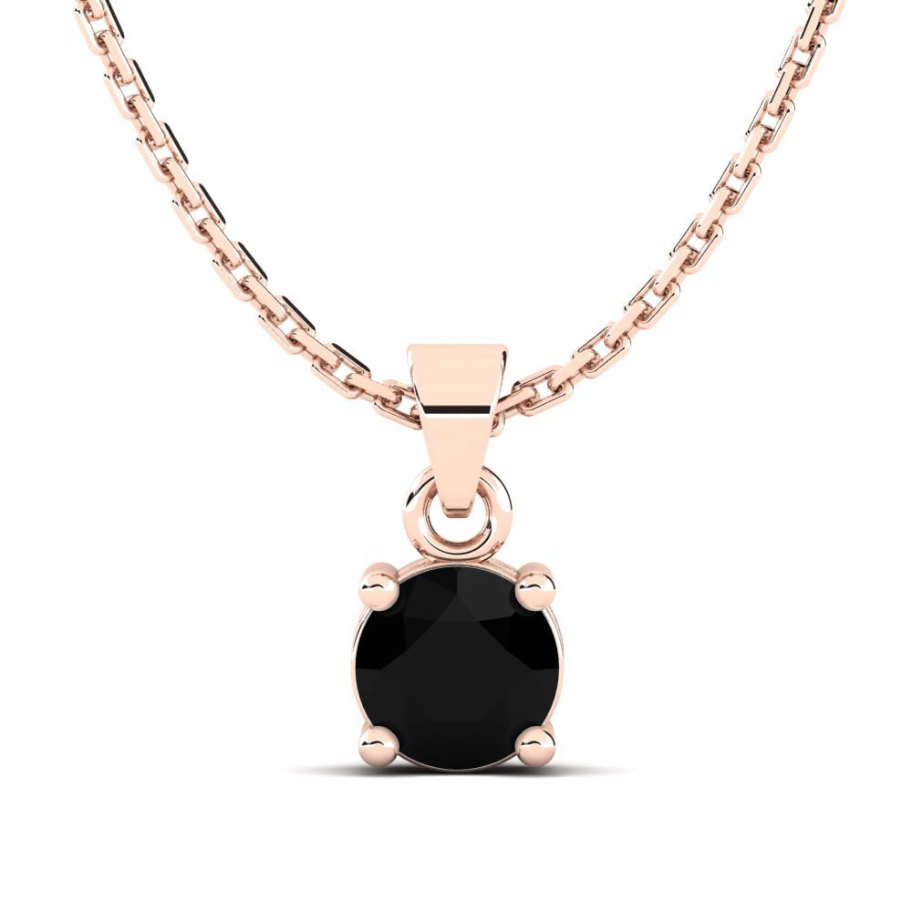 14ct Rose Gold Black Sapphire Women's Pendant Armelda
