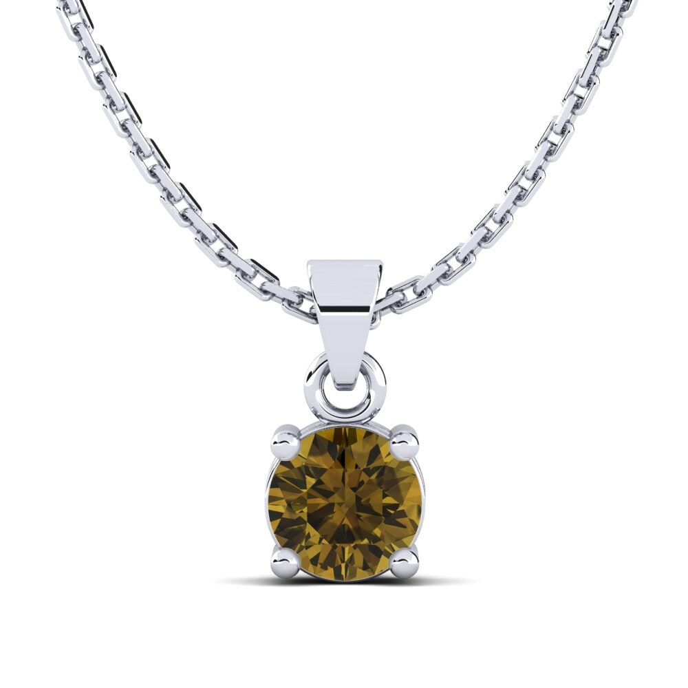 Paladio 950 Circón Marrón Colgante de Mujer Armelda