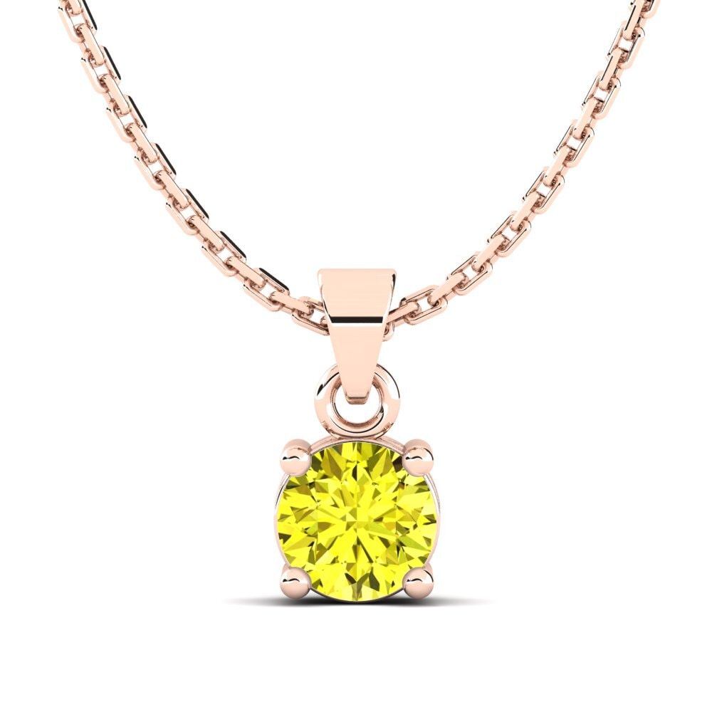 14ct Rose Gold Yellow Diamond Women's Pendant Armelda