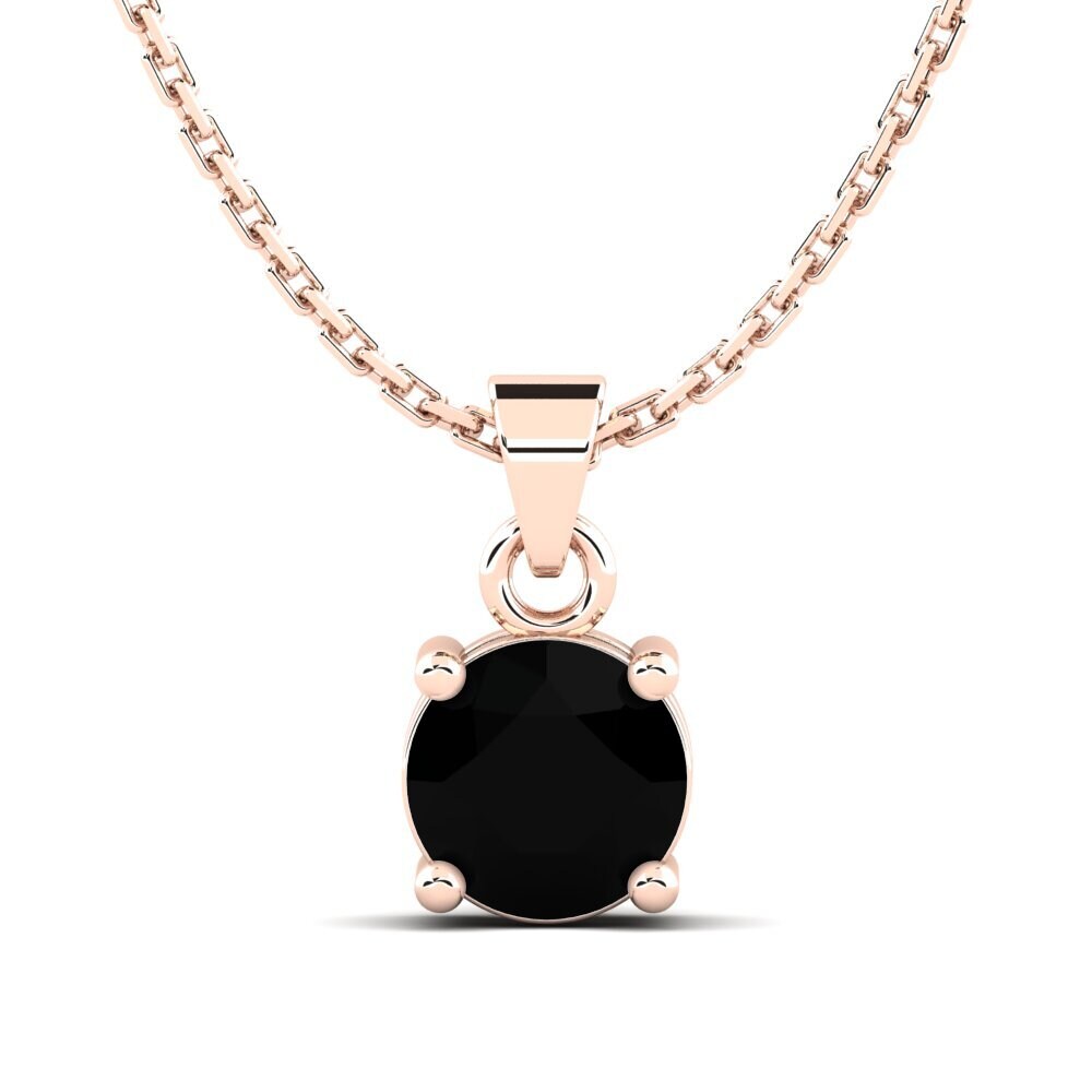 9k Rose Gold Black Onyx Women's Pendant Armetrice