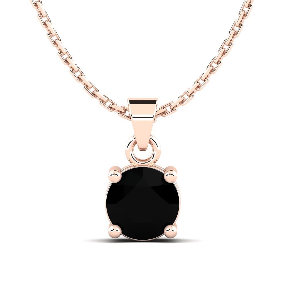 14ct Rose Gold Black Sapphire Women's Pendant Armetrice