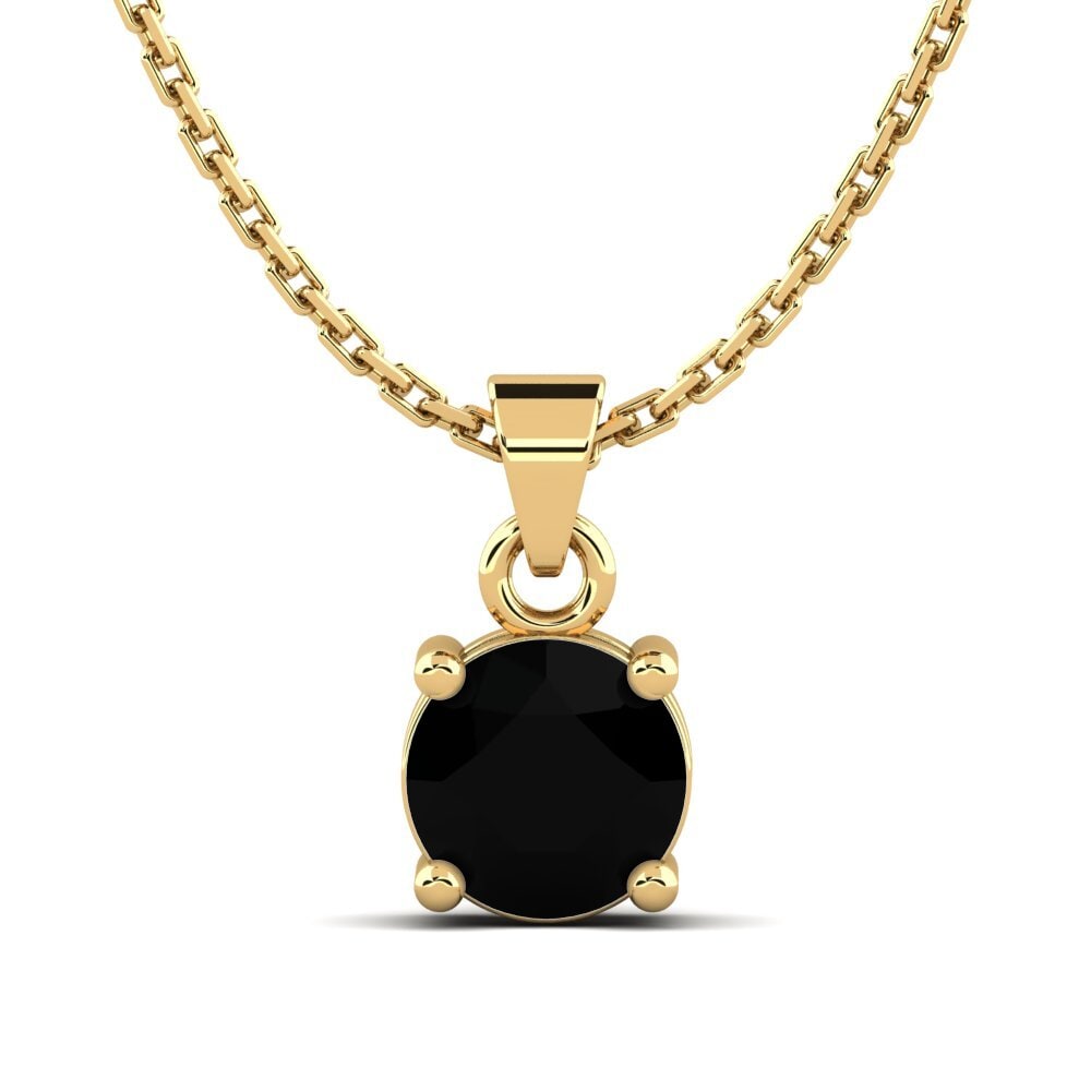14k Yellow Gold Black Diamond Women's Pendant Armetrice