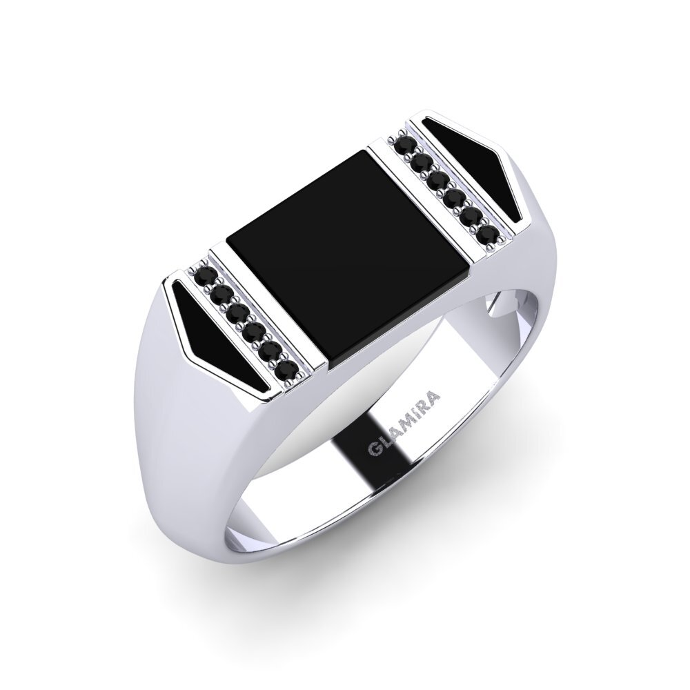 Schwarzer Saphir Herrenring Armin