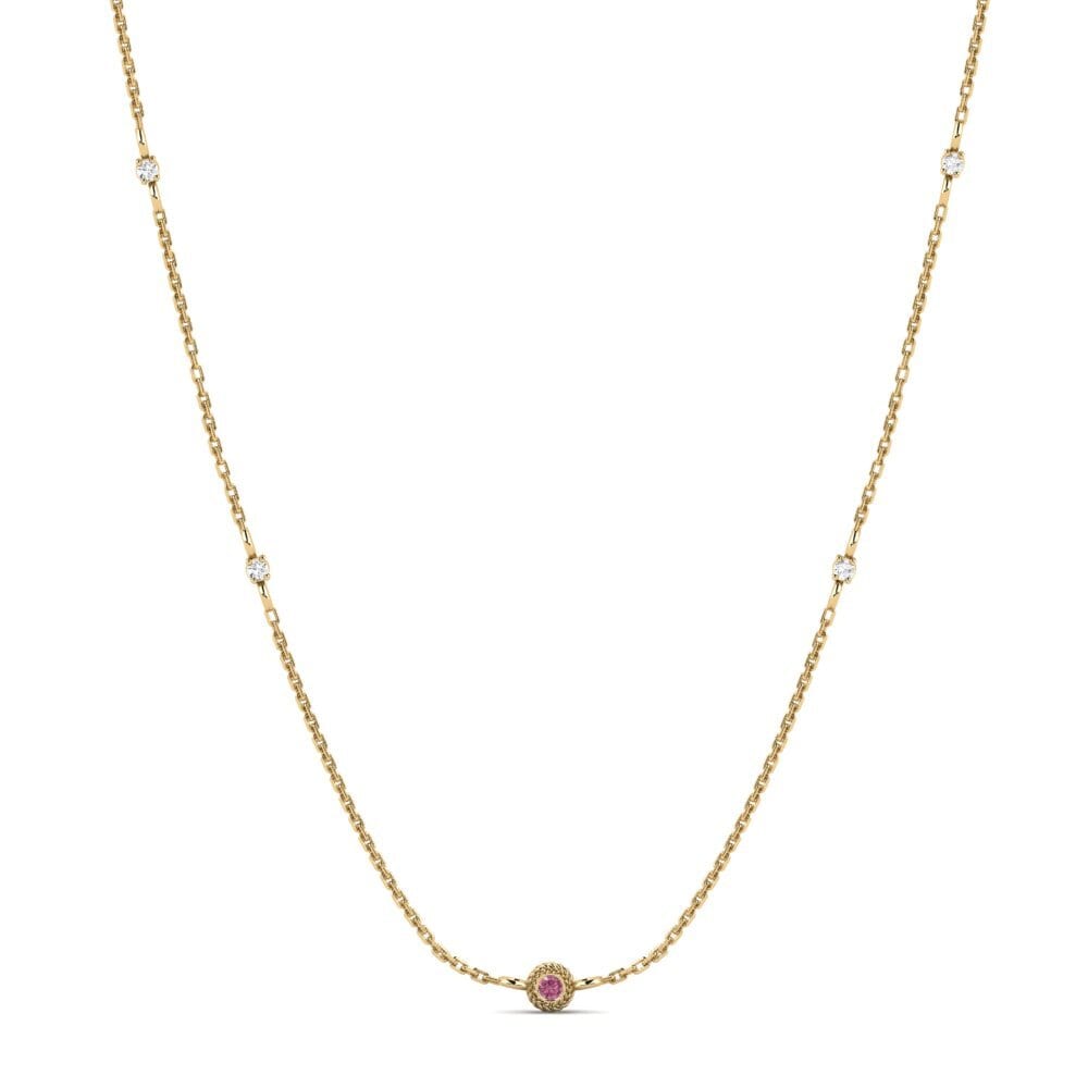 18ct Yellow Gold Rhodolite Garnet Women's Necklace Armita
