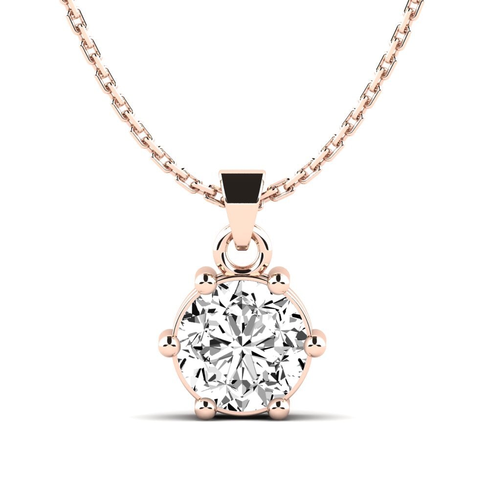14K Rose Gold Moissanite Pendant Arnardia