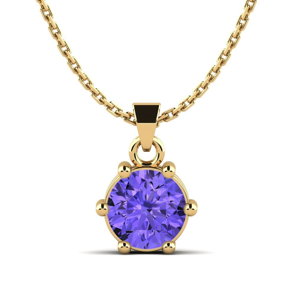 Gelbgold 585 Tansanit Damen anhänger Arnardia