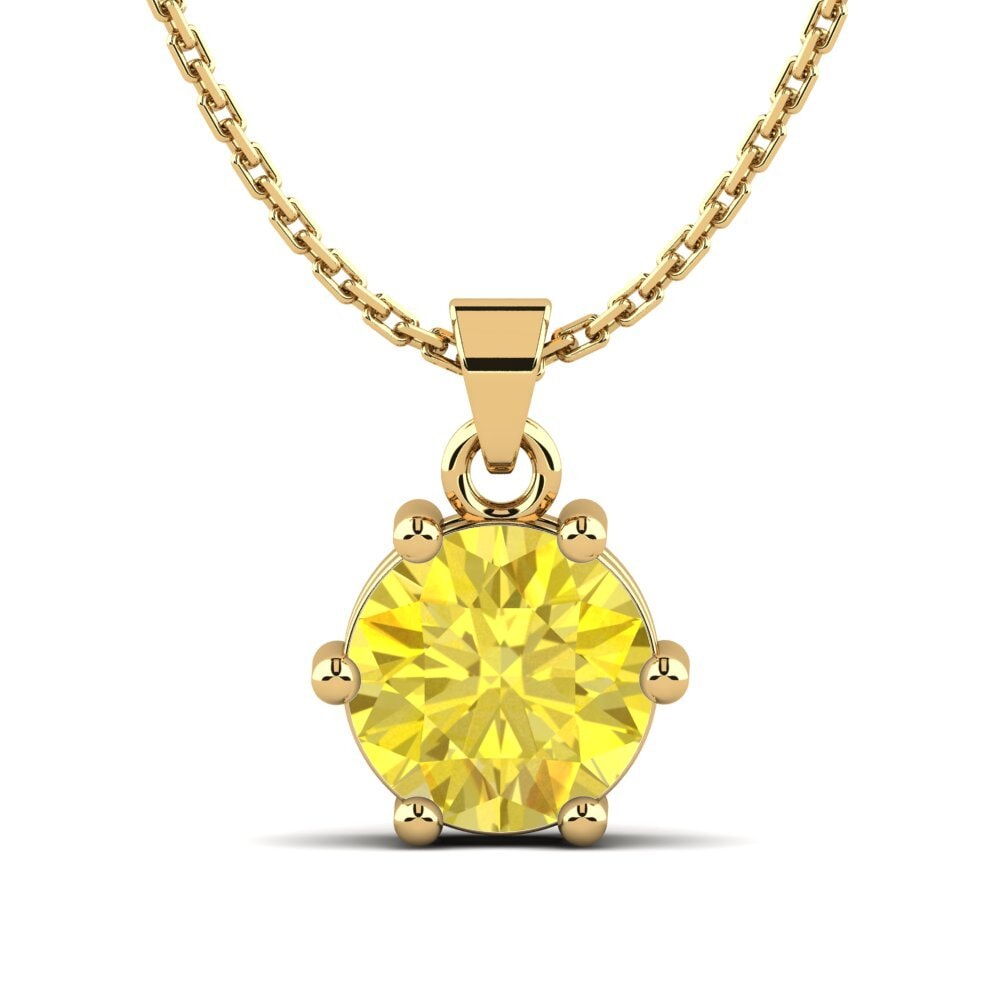 14k Yellow Gold Yellow Sapphire Women's Pendant Arnecia