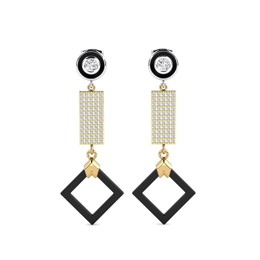 18ct Yellow & White Gold Lab Grown Diamond Women's Earring Aronni