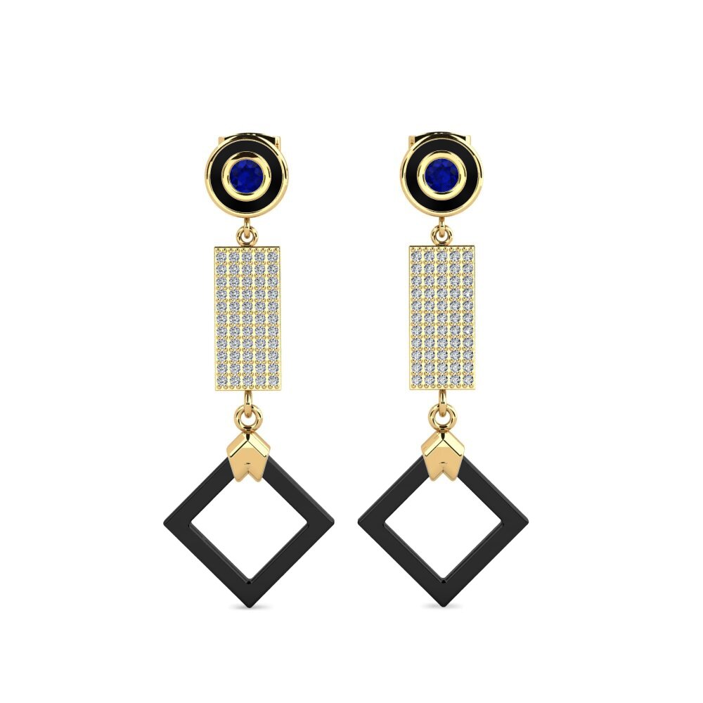 9ct Yellow Gold Sapphire Women's Earring Aronni