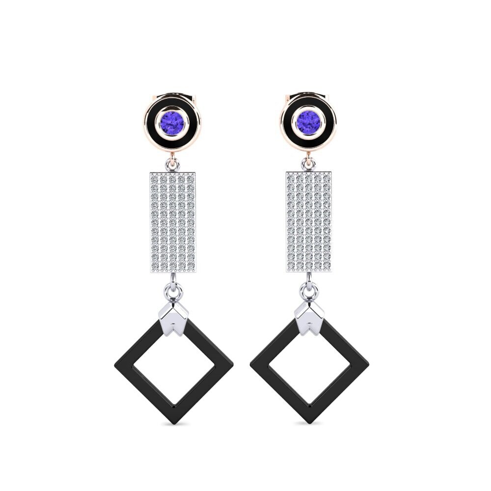 14ct White & Rose Gold Tanzanite Women's Earring Aronni