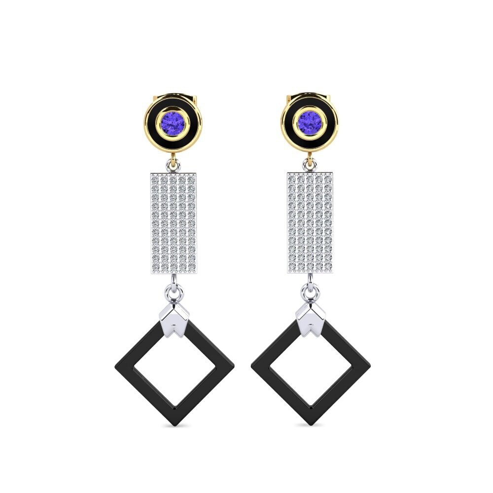 14ct White & Yellow Gold Tanzanite Women's Earring Aronni
