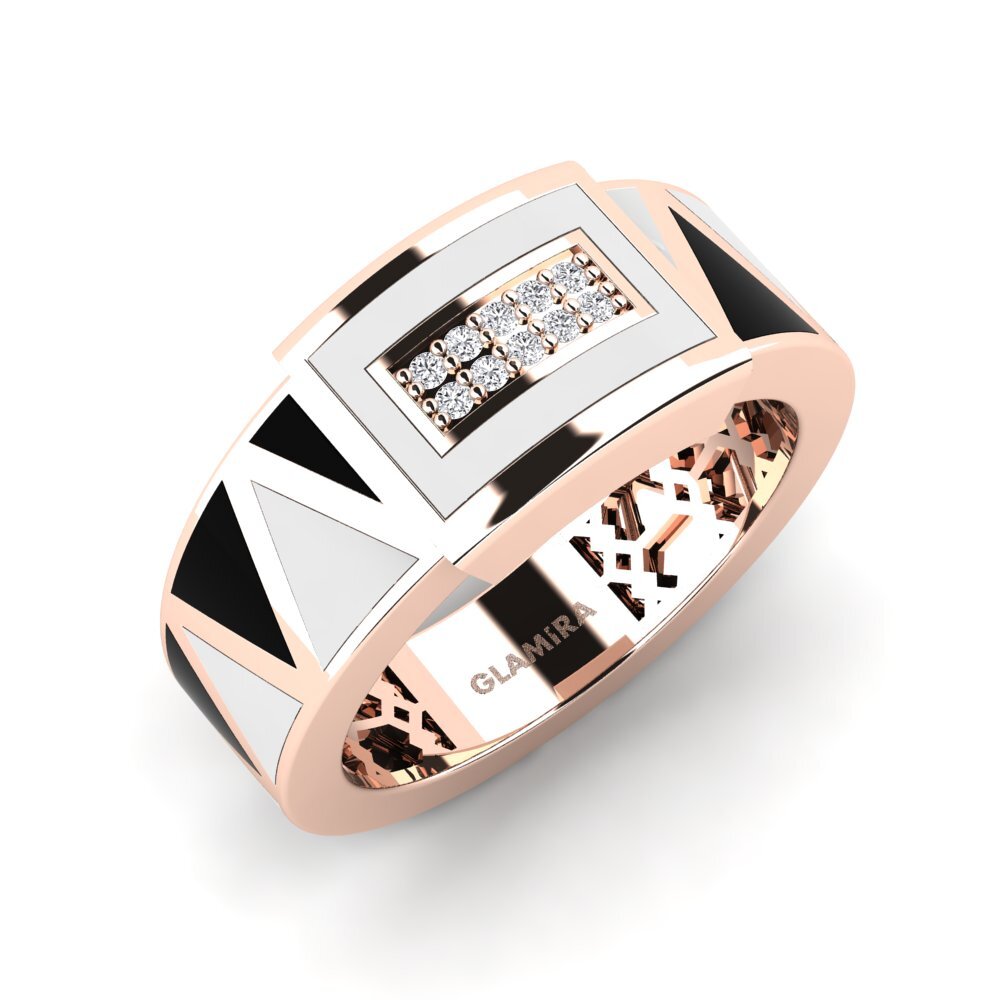 GLAMIRA Ring Arqam in 0.06 Carat Round cut 9ct Rose Gold Diamond free ...