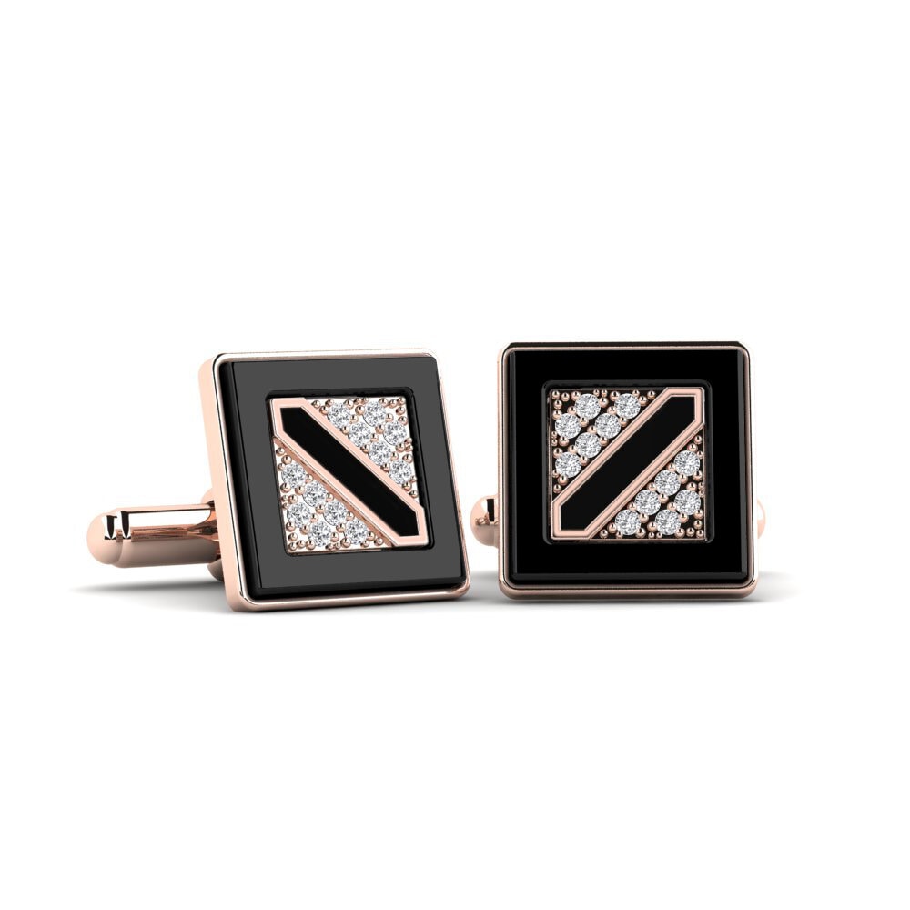 14ct Rose Gold Lab Grown Diamond Cufflink Arredondo