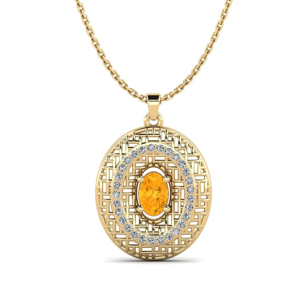 Oval Citrine Women's Pendant Arri
