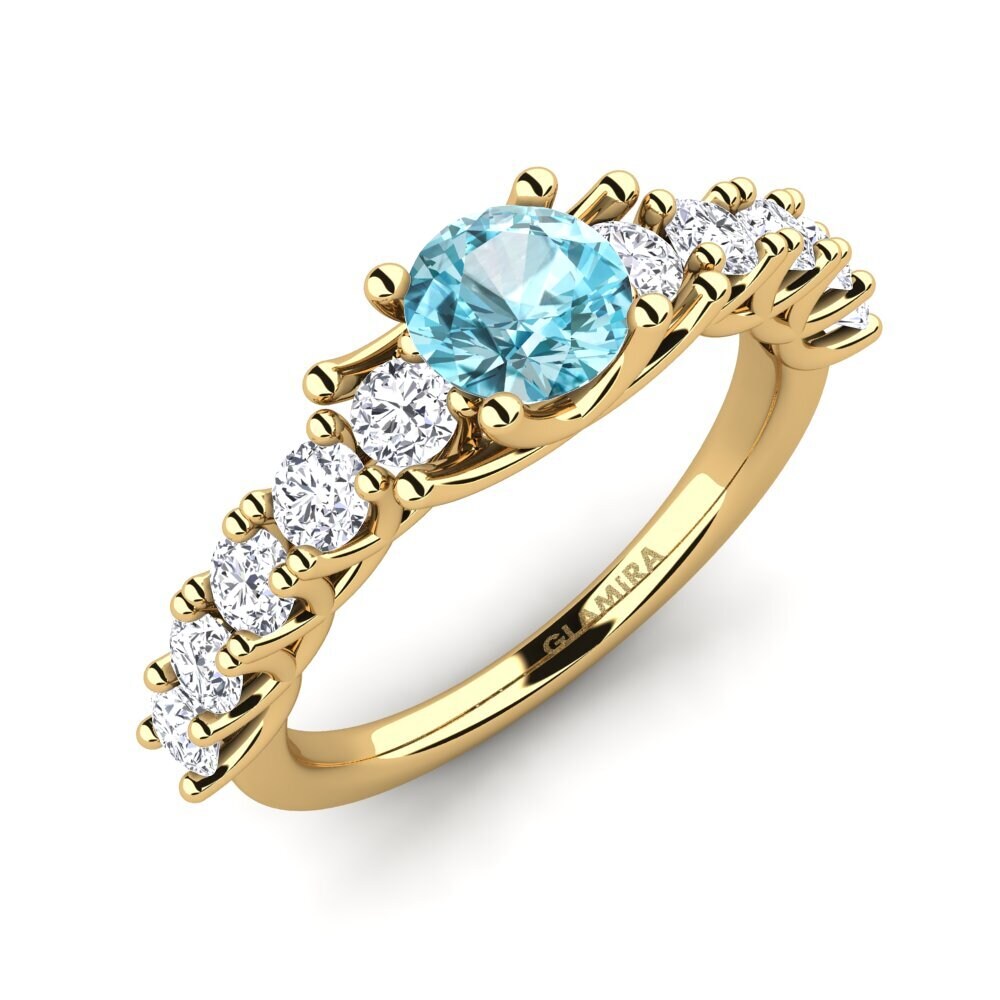 Blue Zircon Engagement Ring Arthalia