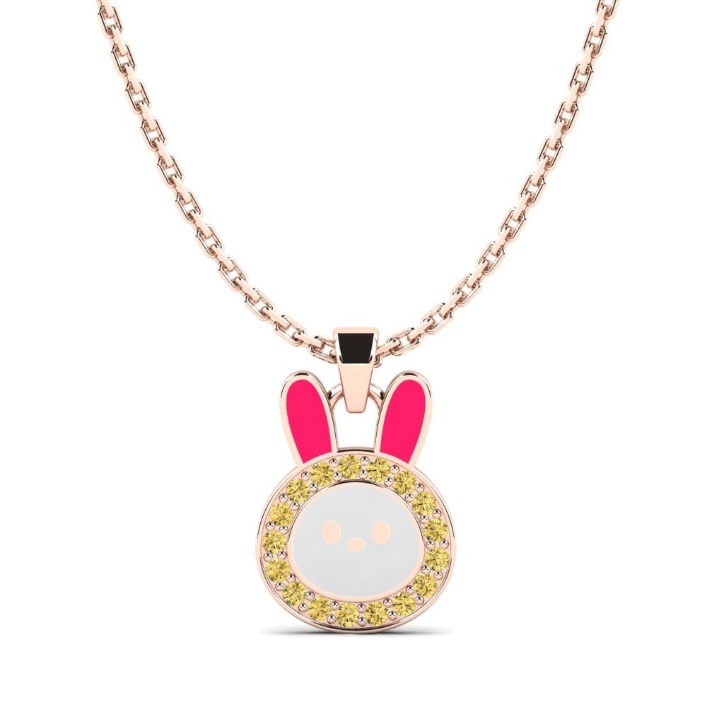 14ct Rose Gold Yellow Diamond Kid's Pendant Arthfael