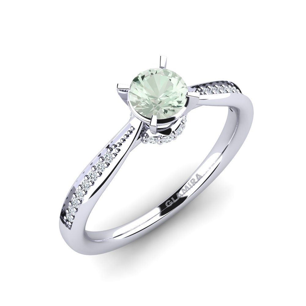 Green Amethyst Engagement Ring Artrina