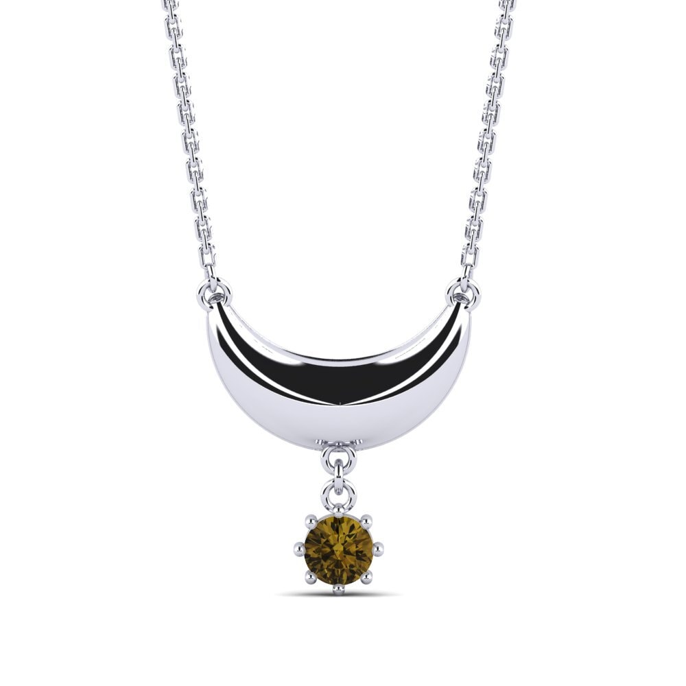 Plata 925 Circón Marrón Collar de Mujer Arvilsa