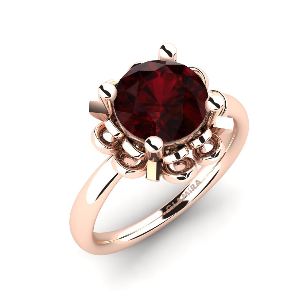 red-750 garnet Anel de Noivado Aryana