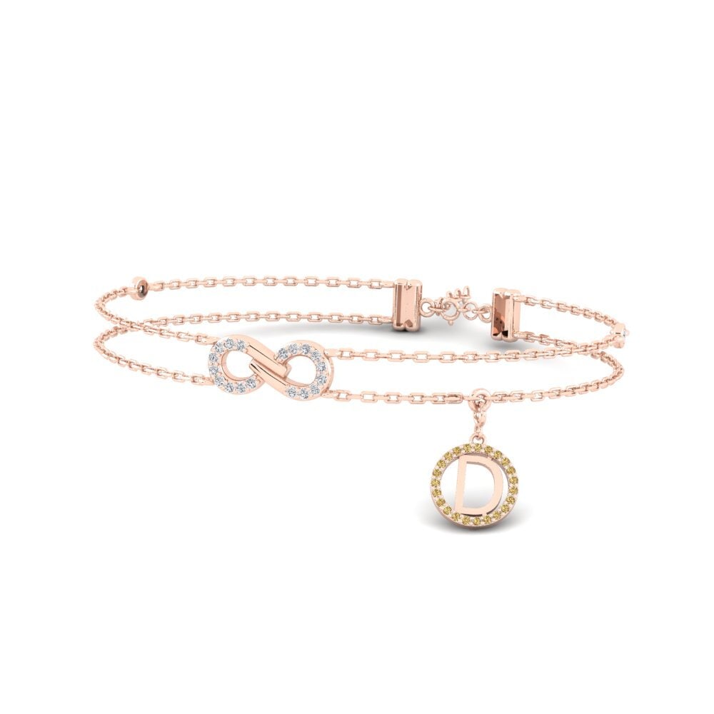 14ct Rose Gold Brown Diamond Women's Bracelet Asalee - D