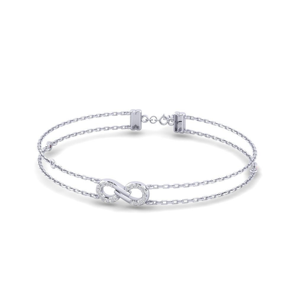 950 Platinum Red Zirconia Bracelet Asalee
