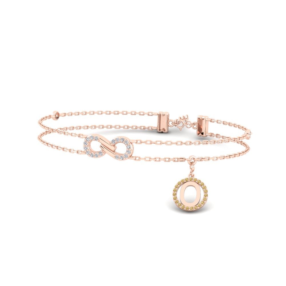 14ct Rose Gold Brown Diamond Women's Bracelet Asalee - O