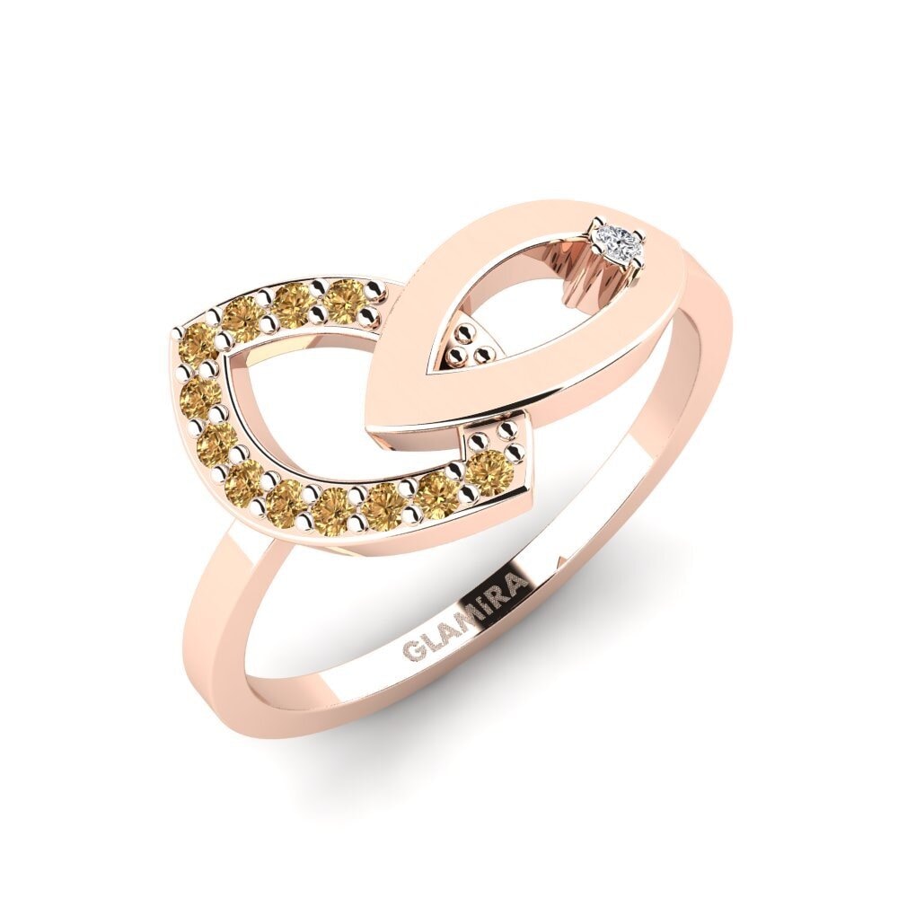 14ct Rose Gold Brown Diamond Ring Ascocenda Mother