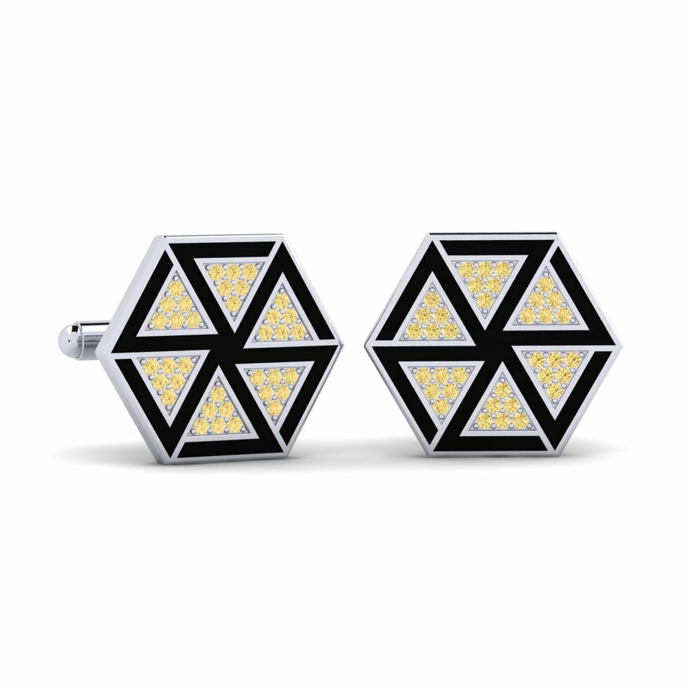 Bouton de manchette Ase Diamant Jaune