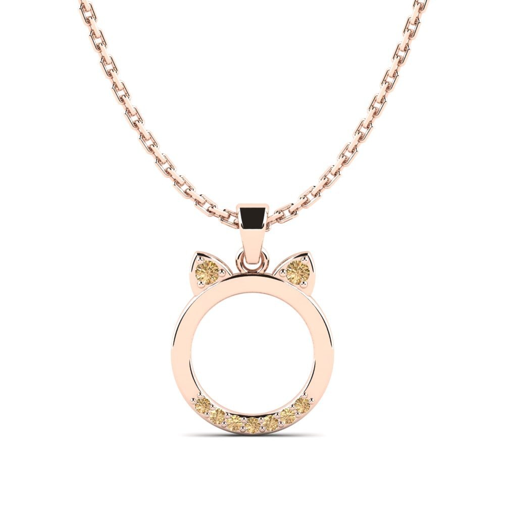 14ct Rose Gold Brown Diamond Kid's Pendant Asella