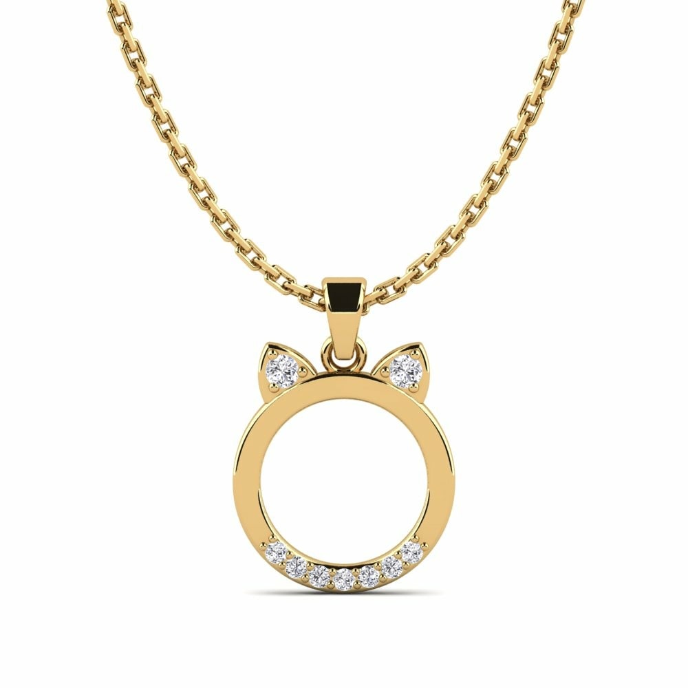 Animals Kids Necklaces GLAMIRA Pendant Asella 585 Yellow Gold Diamond